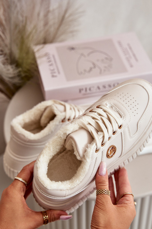 Sneakers Women's Sports Shoes Insulated On Massive Sole Beige Verissha Sneakers Women's Sports Shoes Insulated On Massive Sole Beige Verissha