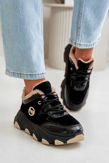 Women's Sport Shoes Laced Insulated On Platform Black Verioras 2