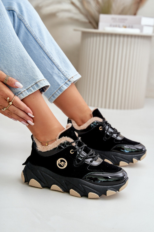 Women's Sport Shoes Laced Insulated On Platform Black Verioras Women's Sport Shoes Laced Insulated On Platform Black Verioras