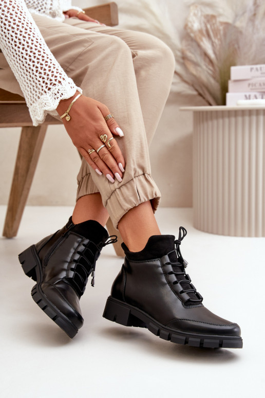 Low Women's Insulated Boots Made Of Eco Leather Black Erisabelle Low Women's Insulated Boots Made Of Eco Leather Black Erisabelle