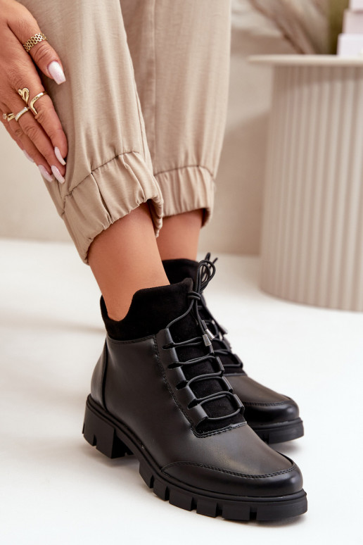 Low Women's Insulated Boots Made Of Eco Leather Black Erisabelle Low Women's Insulated Boots Made Of Eco Leather Black Erisabelle