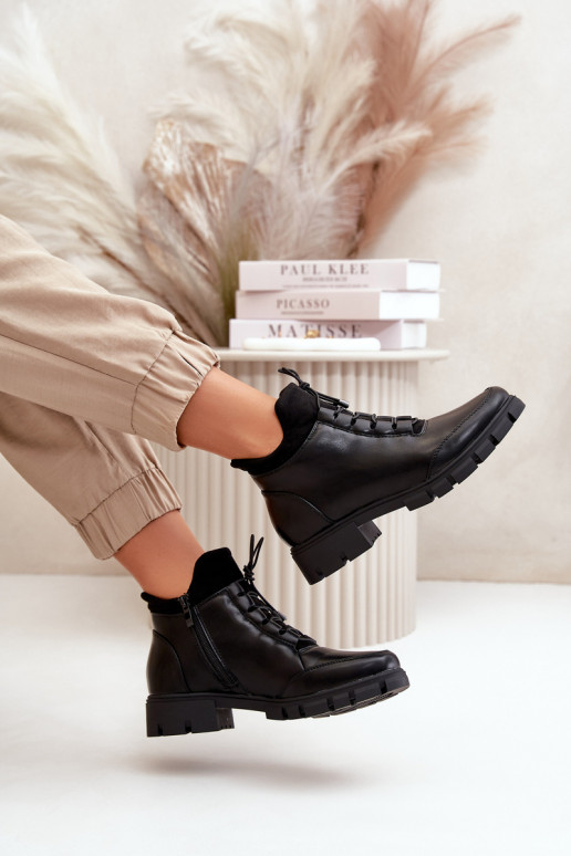 Low Women's Insulated Boots Made Of Eco Leather Black Erisabelle Low Women's Insulated Boots Made Of Eco Leather Black Erisabelle