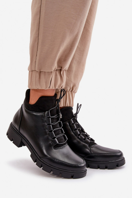 Low Women's Insulated Boots Made Of Eco Leather Black Erisabelle Low Women's Insulated Boots Made Of Eco Leather Black Erisabelle