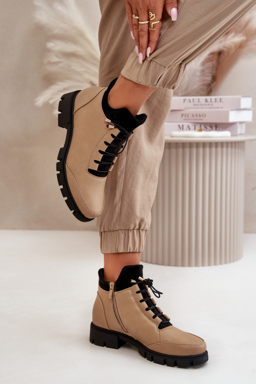 Low Women's Boots Insulated Eco Leather Beige Erisabelle