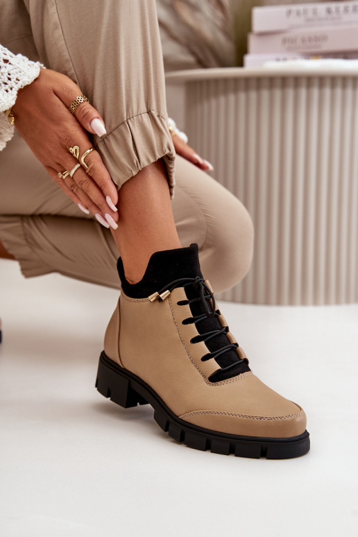 Low Women's Boots Insulated Eco Leather Beige Erisabelle