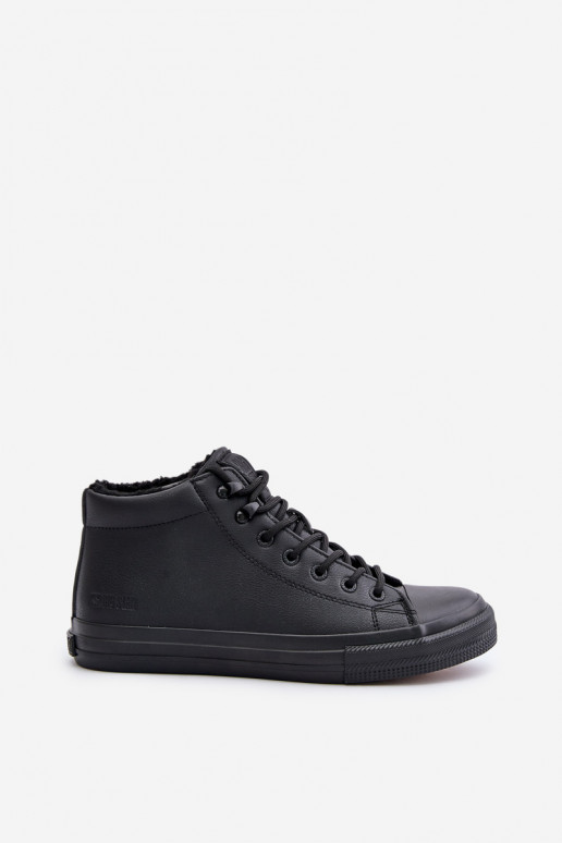 Men's Lined Zip-up Sneakers Black Big Star MM174012