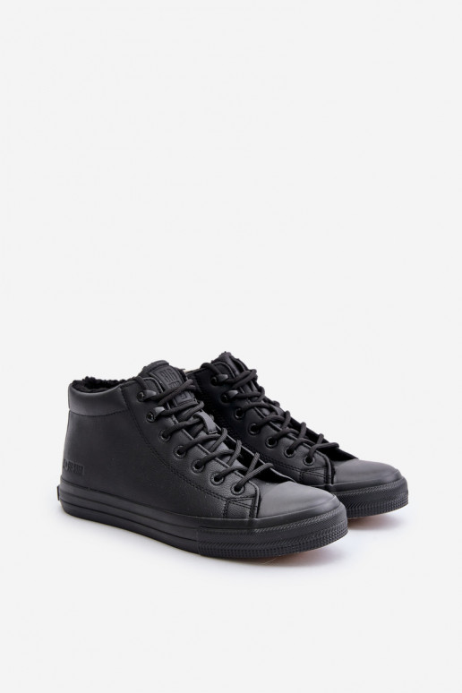 Men's Lined Zip-up Sneakers Black Big Star MM174012