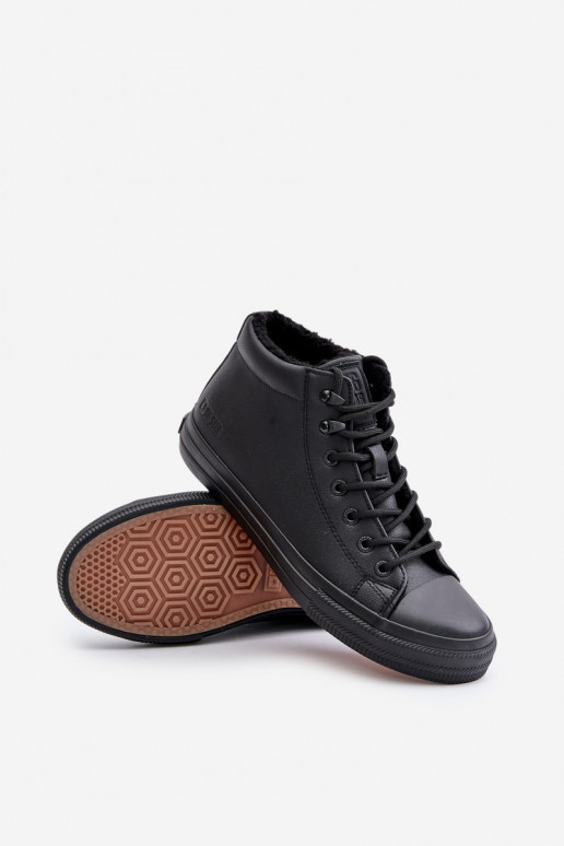 Men's Lined Zip-up Sneakers Black Big Star MM174012