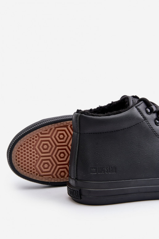Men's Lined Zip-up Sneakers Black Big Star MM174012