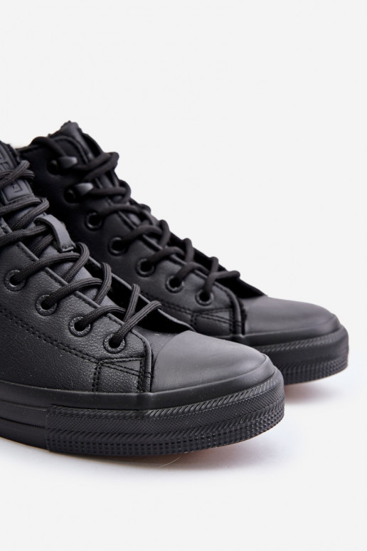 Men's Lined Zip-up Sneakers Black Big Star MM174012