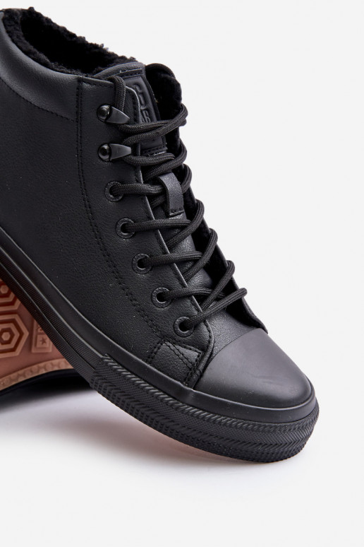 Men's Lined Zip-up Sneakers Black Big Star MM174012