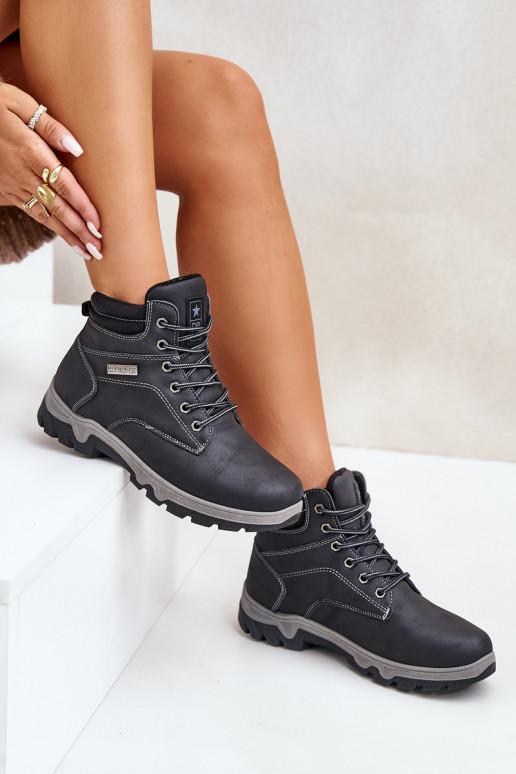 Men's Insulated Trekking Shoes Made Of Eco Leather Navy Neramia Men's Insulated Trekking Shoes Made Of Eco Leather Navy Neramia