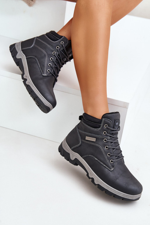 Men's Insulated Trekking Shoes Made Of Eco Leather Navy Neramia Men's Insulated Trekking Shoes Made Of Eco Leather Navy Neramia