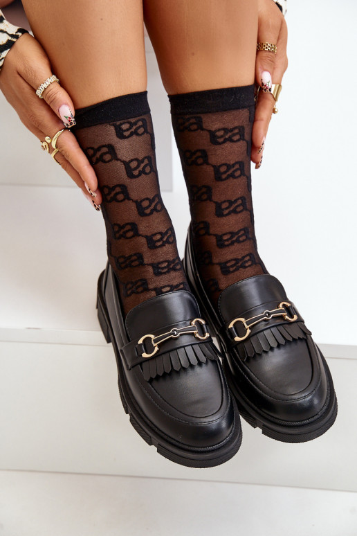 Women's Moccasins With Decoration Eco Leather Black Tialorae