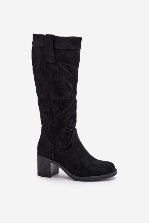 Women's Knee-High Heeled Boots Black Erisorae