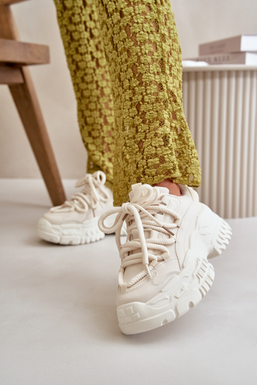Women's sneakers on a chunky sole in light beige Nevela Women's sneakers on a chunky sole in light beige Nevela