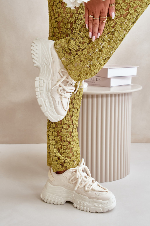 Women's sneakers on a chunky sole in light beige Nevela Women's sneakers on a chunky sole in light beige Nevela