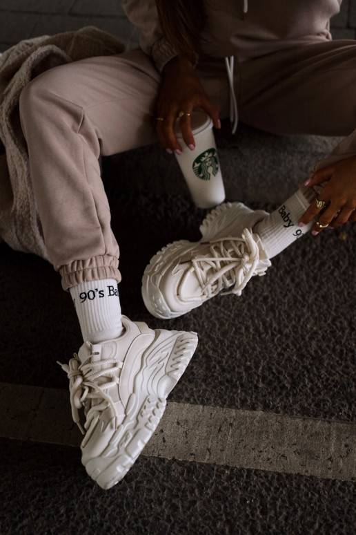 Women's sneakers on a chunky sole in light beige Nevela Women's sneakers on a chunky sole in light beige Nevela