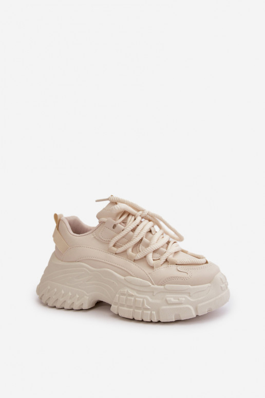 Women's sneakers on a chunky sole in light beige Nevela Women's sneakers on a chunky sole in light beige Nevela