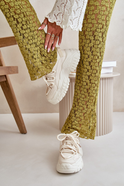 Women's sneakers on a chunky sole in light beige Nevela Women's sneakers on a chunky sole in light beige Nevela