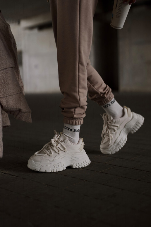 Women's sneakers on a chunky sole in light beige Nevela Women's sneakers on a chunky sole in light beige Nevela