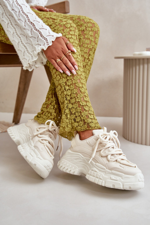 Women's sneakers on a chunky sole in light beige Nevela Women's sneakers on a chunky sole in light beige Nevela