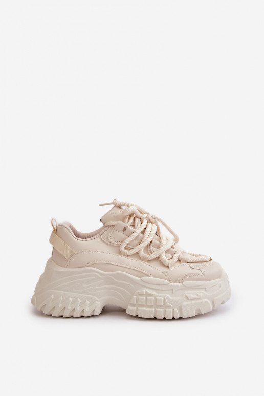 Women's sneakers on a chunky sole in light beige Nevela Women's sneakers on a chunky sole in light beige Nevela