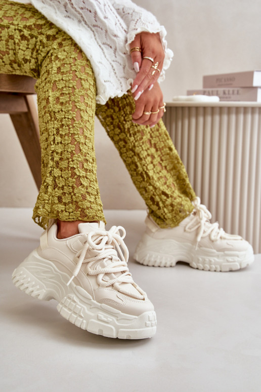 Women's sneakers on a chunky sole in light beige Nevela Women's sneakers on a chunky sole in light beige Nevela