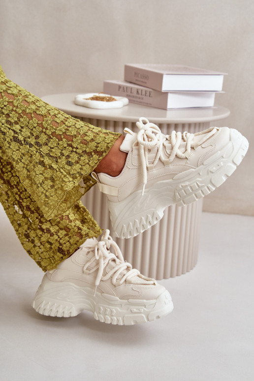 Women's sneakers on a chunky sole in light beige Nevela Women's sneakers on a chunky sole in light beige Nevela