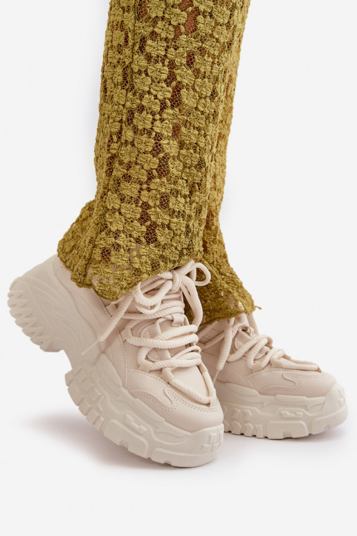Women's sneakers on a chunky sole in light beige Nevela Women's sneakers on a chunky sole in light beige Nevela
