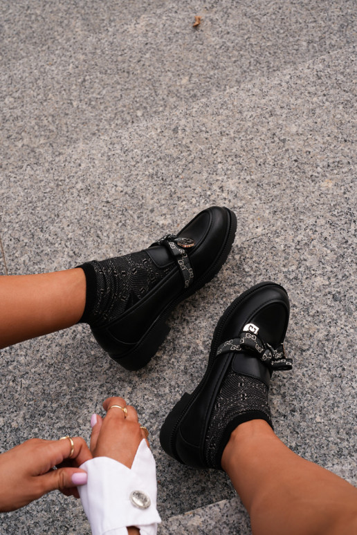 Women's Moccasins With Bow S.Barski HY42-331 Black