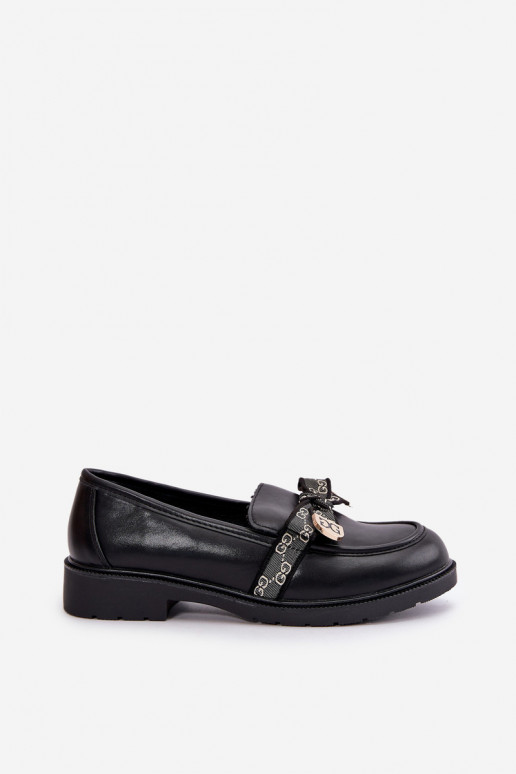 Women's Moccasins With Bow S.Barski HY42-331 Black