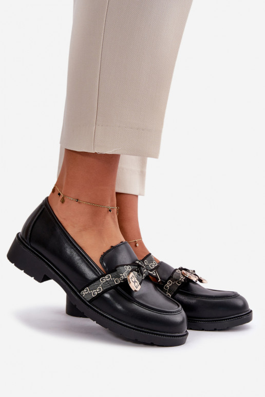 Women's Moccasins With Bow S.Barski HY42-331 Black