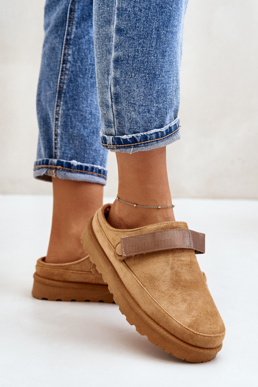 Women's Slippers Insulated With Fur On Platform Camel Azida