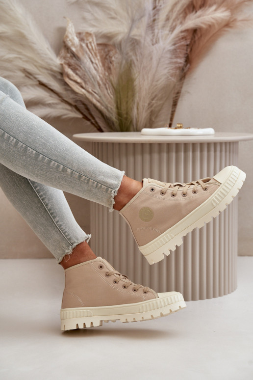 High Fabric Platform Sneakers Big Star LL274160 Beige