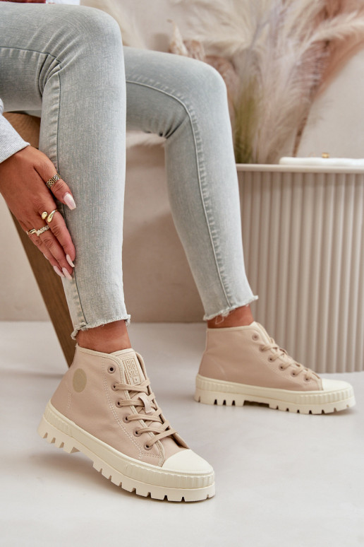 High Fabric Platform Sneakers Big Star LL274160 Beige