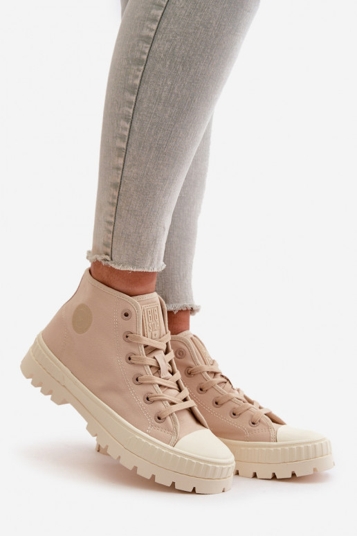 High Fabric Platform Sneakers Big Star LL274160 Beige