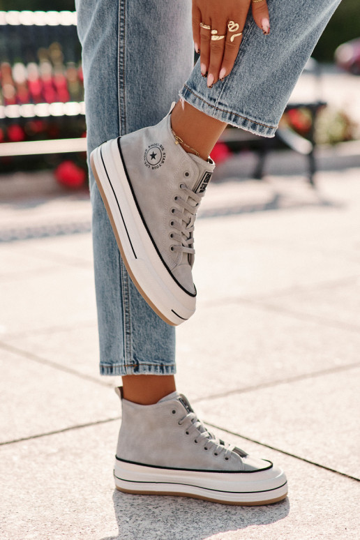 Warm Women's Platform Sneakers Eco Leather Big Star OO274069 Blue Warm Women's Platform Sneakers Eco Leather Big Star OO274069 Blue