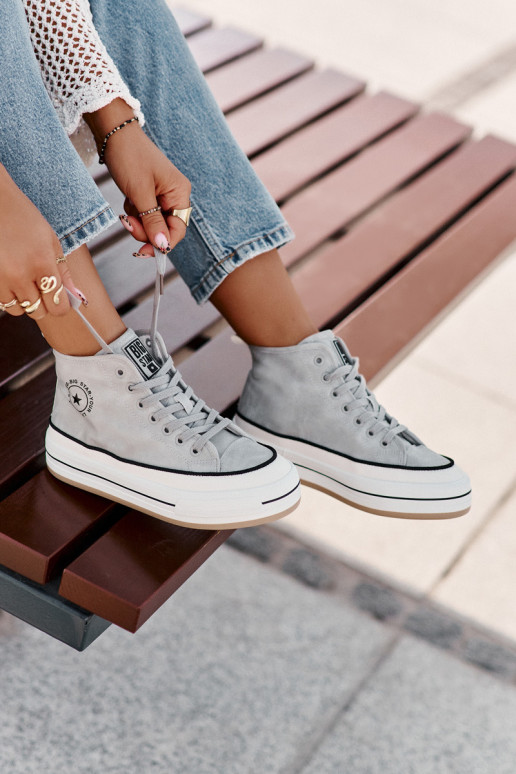 Warm Women's Platform Sneakers Eco Leather Big Star OO274069 Blue Warm Women's Platform Sneakers Eco Leather Big Star OO274069 Blue