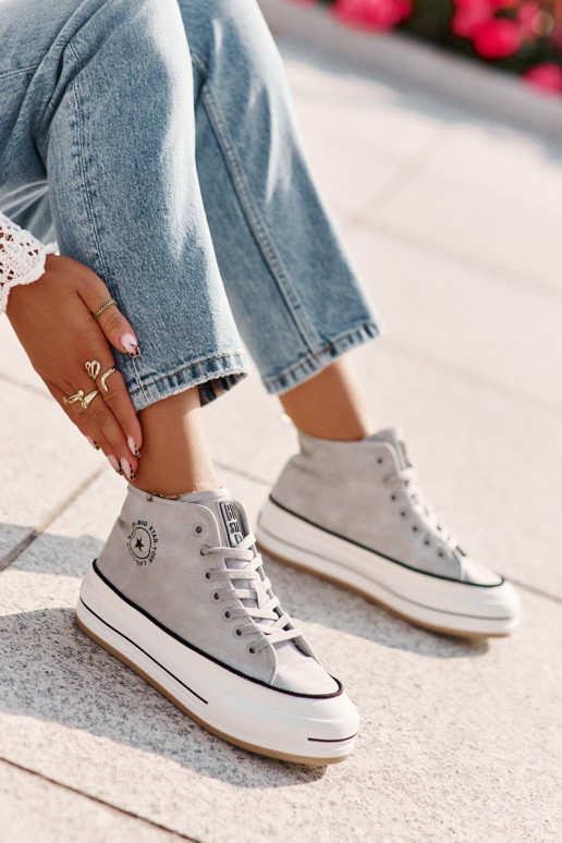 Warm Women's Platform Sneakers Eco Leather Big Star OO274069 Blue Warm Women's Platform Sneakers Eco Leather Big Star OO274069 Blue