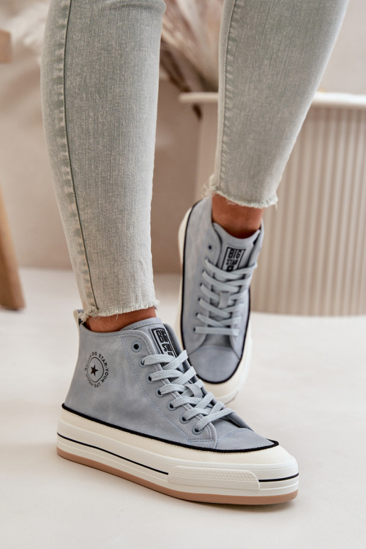 Warm Women's Platform Sneakers Eco Leather Big Star OO274069 Blue Warm Women's Platform Sneakers Eco Leather Big Star OO274069 Blue