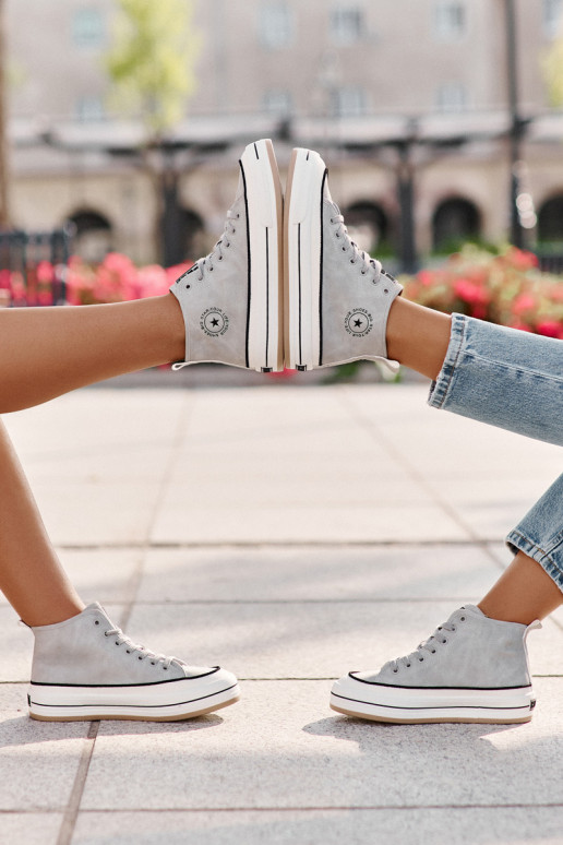 Warm Women's Platform Sneakers Eco Leather Big Star OO274069 Blue Warm Women's Platform Sneakers Eco Leather Big Star OO274069 Blue