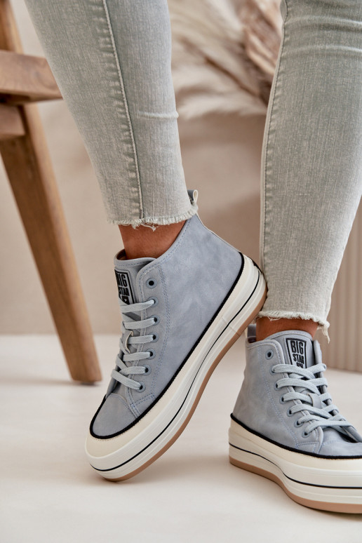 Warm Women's Platform Sneakers Eco Leather Big Star OO274069 Blue Warm Women's Platform Sneakers Eco Leather Big Star OO274069 Blue