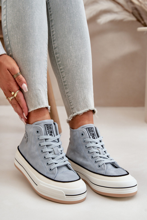 Warm Women's Platform Sneakers Eco Leather Big Star OO274069 Blue Warm Women's Platform Sneakers Eco Leather Big Star OO274069 Blue