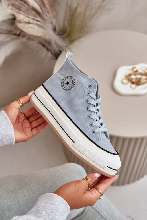 Warm Women's Platform Sneakers Eco Leather Big Star OO274069 Blue Warm Women's Platform Sneakers Eco Leather Big Star OO274069 Blue