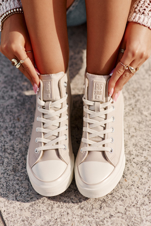 Women's Insulated Sneakers Made Of Eco Leather Pink Big Star OO274933