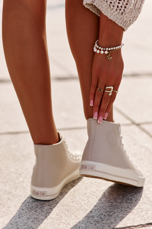 Women's Insulated Sneakers Made Of Eco Leather Pink Big Star OO274933