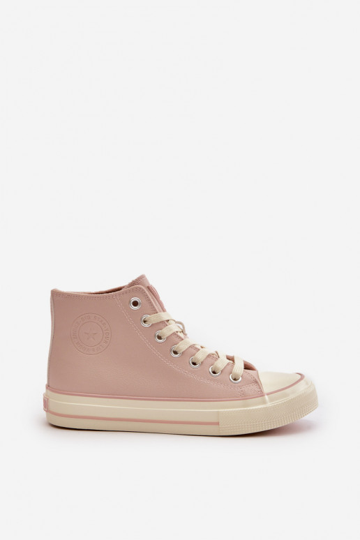 Women's Insulated Sneakers Made Of Eco Leather Pink Big Star OO274933