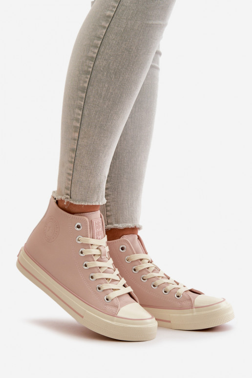 Women's Insulated Sneakers Made Of Eco Leather Pink Big Star OO274933