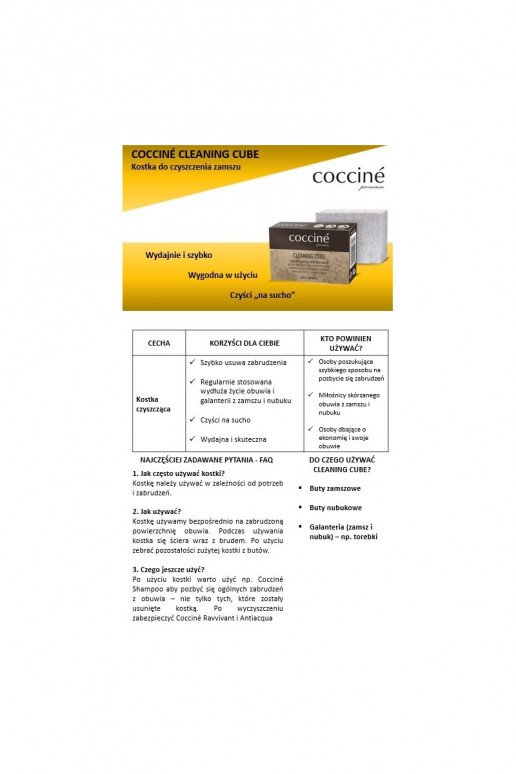 Coccine Kostka do Czyszczenia Zamszu Oraz Nubuku
